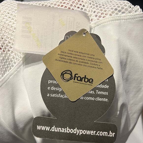 NWT Dunas Body Power Cycling Unitard Womens One Size White Mesh Jumpsuit Stretch - Picture 8 of 8